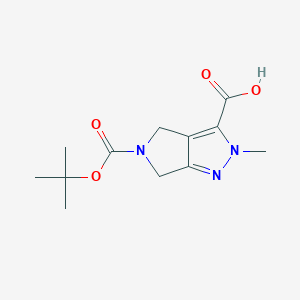 molecular formula C12H17N3O4 B2827854 5-(叔丁氧羰基)-2-甲基-2,4,5,6-四氢吡咯并[3,4-c]吡唑-3-羧酸 CAS No. 1781427-83-5