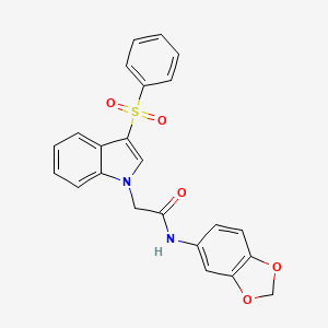 N-(benzo[d][1,3]dioxol-5-yl)-2-(3-(phenylsulfonyl)-1H-indol-1-yl)acetamide