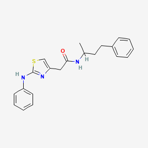 molecular formula C21H23N3OS B2827860 2-(2-(phenylamino)thiazol-4-yl)-N-(4-phenylbutan-2-yl)acetamide CAS No. 1040678-01-0