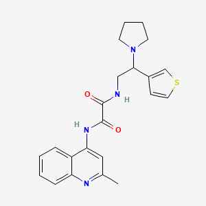 molecular formula C22H24N4O2S B2827863 N1-(2-methylquinolin-4-yl)-N2-(2-(pyrrolidin-1-yl)-2-(thiophen-3-yl)ethyl)oxalamide CAS No. 946200-83-5