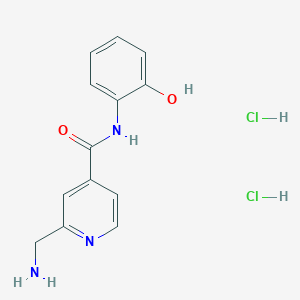 molecular formula C13H15Cl2N3O2 B2827875 2-(aminomethyl)-N-(2-hydroxyphenyl)pyridine-4-carboxamide dihydrochloride CAS No. 1607249-89-7