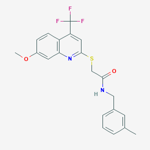 molecular formula C21H19F3N2O2S B2827876 2-((7-methoxy-4-(trifluoromethyl)quinolin-2-yl)thio)-N-(3-methylbenzyl)acetamide CAS No. 852538-38-6
