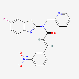 molecular formula C22H15FN4O3S B2827880 (E)-N-(6-fluorobenzo[d]thiazol-2-yl)-3-(3-nitrophenyl)-N-(pyridin-2-ylmethyl)acrylamide CAS No. 899735-93-4