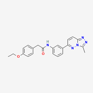 molecular formula C22H21N5O2 B2827881 2-(4-乙氧基苯基)-N-(3-(3-甲基-[1,2,4]三唑并[4,3-b]吡啶-6-基)苯基)乙酰胺 CAS No. 891119-29-2