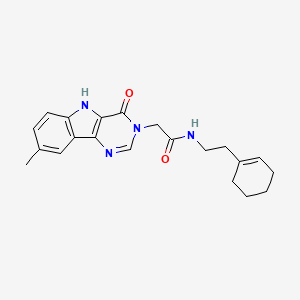 N-(2-(cyclohex-1-en-1-yl)ethyl)-2-(8-methyl-4-oxo-4,5-dihydro-3H-pyrimido[5,4-b]indol-3-yl)acetamide