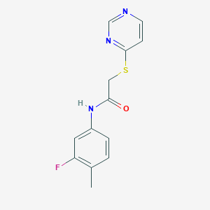 molecular formula C13H12FN3OS B2827886 N-(3-氟-4-甲基苯基)-2-(嘧啶-4-基硫基)乙酰胺 CAS No. 1226443-04-4