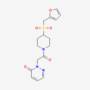 molecular formula C16H19N3O5S B2827887 2-(2-(4-((furan-2-ylmethyl)sulfonyl)piperidin-1-yl)-2-oxoethyl)pyridazin-3(2H)-one CAS No. 1448064-04-7