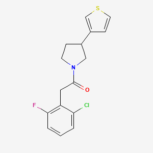 molecular formula C16H15ClFNOS B2827892 2-(2-Chloro-6-fluorophenyl)-1-(3-(thiophen-3-yl)pyrrolidin-1-yl)ethan-1-one CAS No. 2210136-93-7