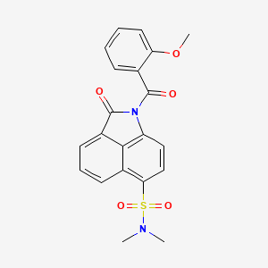 molecular formula C21H18N2O5S B2827895 1-(2-甲氧基苯甲酰)-N,N-二甲基-2-氧代-1,2-二氢苯并[cd]吲哚-6-磺酰胺 CAS No. 881477-01-6