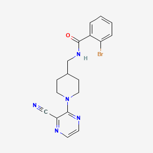 B2827902 2-bromo-N-((1-(3-cyanopyrazin-2-yl)piperidin-4-yl)methyl)benzamide CAS No. 1797586-10-7