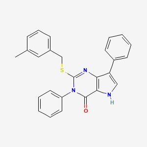 molecular formula C26H21N3OS B2827904 2-((3-methylbenzyl)thio)-3,7-diphenyl-3H-pyrrolo[3,2-d]pyrimidin-4(5H)-one CAS No. 2034489-11-5