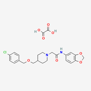 N-(2H-1,3-BENZODIOXOL-5-YL)-2-(4-{[(4-CHLOROPHENYL)METHOXY]METHYL}PIPERIDIN-1-YL)ACETAMIDE; OXALIC ACID