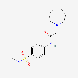 molecular formula C16H25N3O3S B2827913 2-(1-氮杂庚基)-N-[4-(二甲基磺酰)苯基]乙酰胺 CAS No. 783316-17-6