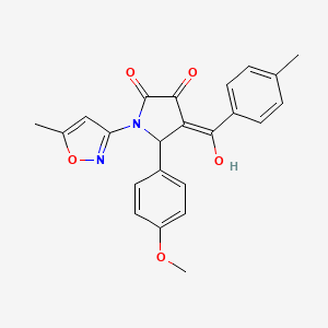 molecular formula C23H20N2O5 B2827920 3-hydroxy-5-(4-methoxyphenyl)-4-(4-methylbenzoyl)-1-(5-methylisoxazol-3-yl)-1H-pyrrol-2(5H)-one CAS No. 618874-37-6