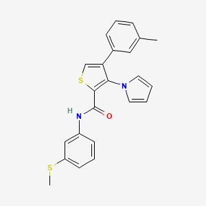 molecular formula C23H20N2OS2 B2827923 4-(3-甲基苯基)-N-[3-(甲硫基)苯基]-3-(1H-吡咯-1-基)噻吩-2-甲酰胺 CAS No. 1291869-25-4