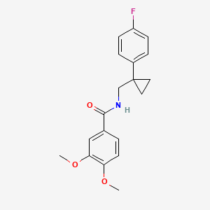 molecular formula C19H20FNO3 B2827926 N-((1-(4-fluorophenyl)cyclopropyl)methyl)-3,4-dimethoxybenzamide CAS No. 1049442-28-5