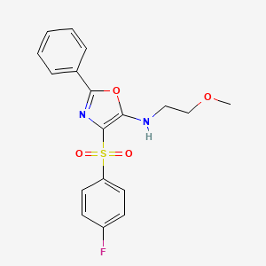 4-(4-FLUOROBENZENESULFONYL)-N-(2-METHOXYETHYL)-2-PHENYL-1,3-OXAZOL-5-AMINE