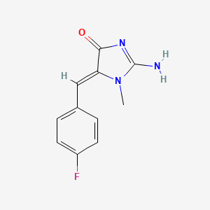 molecular formula C11H10FN3O B2827936 (5Z)-5-(4-fluorobenzylidene)-2-imino-1-methylimidazolidin-4-one CAS No. 382638-55-3