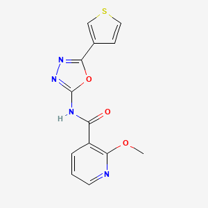 molecular formula C13H10N4O3S B2827937 2-甲氧基-N-(5-(噻吩-3-基)-1,3,4-噁二唑-2-基)烟酰胺 CAS No. 1323346-25-3