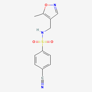 4-cyano-N-((5-methylisoxazol-4-yl)methyl)benzenesulfonamide