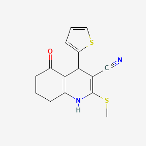 2-(Methylsulfanyl)-5-oxo-4-(thiophen-2-yl)-1,4,5,6,7,8-hexahydroquinoline-3-carbonitrile