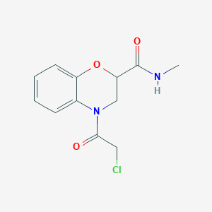molecular formula C12H13ClN2O3 B2827945 4-(2-chloroacetyl)-N-methyl-3,4-dihydro-2H-1,4-benzoxazine-2-carboxamide CAS No. 923253-62-7