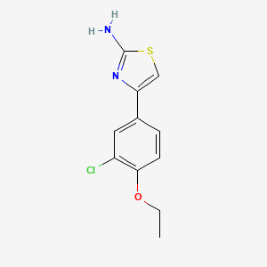 molecular formula C11H11ClN2OS B2827949 4-(3-Chloro-4-ethoxyphenyl)-1,3-thiazol-2-amine CAS No. 375350-98-4