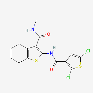 molecular formula C15H14Cl2N2O2S2 B2827951 2-(2,5-dichlorothiophene-3-carboxamido)-N-methyl-4,5,6,7-tetrahydrobenzo[b]thiophene-3-carboxamide CAS No. 868965-35-9