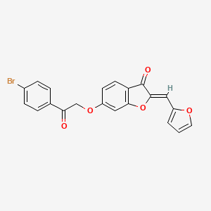 molecular formula C21H13BrO5 B2827952 (Z)-6-(2-(4-bromophenyl)-2-oxoethoxy)-2-(furan-2-ylmethylene)benzofuran-3(2H)-one CAS No. 622795-14-6