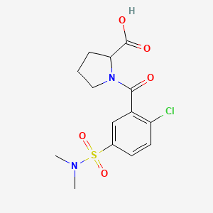 molecular formula C14H17ClN2O5S B2827959 1-[2-氯-5-(二甲基磺酰基)苯甲酰]吡咯烷-2-甲酸 CAS No. 1028361-96-7