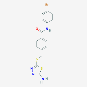 molecular formula C16H13BrN4OS2 B282796 4-{[(5-amino-1,3,4-thiadiazol-2-yl)sulfanyl]methyl}-N-(4-bromophenyl)benzamide 