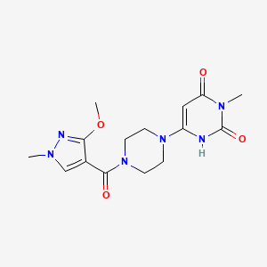 6-(4-(3-methoxy-1-methyl-1H-pyrazole-4-carbonyl)piperazin-1-yl)-3-methylpyrimidine-2,4(1H,3H)-dione