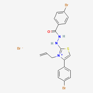 molecular formula C19H16Br3N3OS B2827963 3-Allyl-2-(2-(4-bromobenzoyl)hydrazinyl)-4-(4-bromophenyl)thiazol-3-ium bromide CAS No. 1058724-06-3