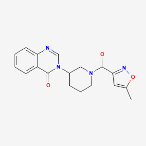 molecular formula C18H18N4O3 B2827964 3-(1-(5-methylisoxazole-3-carbonyl)piperidin-3-yl)quinazolin-4(3H)-one CAS No. 2034462-66-1