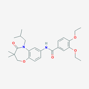 molecular formula C26H34N2O5 B2827965 3,4-diethoxy-N-(5-isobutyl-3,3-dimethyl-4-oxo-2,3,4,5-tetrahydrobenzo[b][1,4]oxazepin-7-yl)benzamide CAS No. 921865-20-5