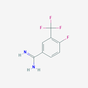 molecular formula C8H6F4N2 B2827969 4-Fluoro-3-(trifluoromethyl)benzenecarboximidamide CAS No. 1379359-91-7