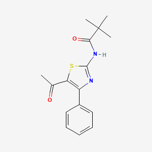 molecular formula C16H18N2O2S B2827978 N-(5-acetyl-4-phenylthiazol-2-yl)pivalamide CAS No. 391221-23-1