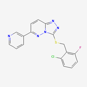 molecular formula C17H11ClFN5S B2827980 3-[(2-氯-6-氟苯基)甲基硫代]-6-吡啶-3-基-[1,2,4]三唑并[4,3-b]吡啶嗪 CAS No. 891109-64-1