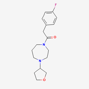2-(4-Fluorophenyl)-1-(4-(tetrahydrofuran-3-yl)-1,4-diazepan-1-yl)ethan-1-one