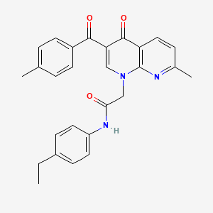 N-(4-ethylphenyl)-2-[7-methyl-3-(4-methylbenzoyl)-4-oxo-1,4-dihydro-1,8-naphthyridin-1-yl]acetamide