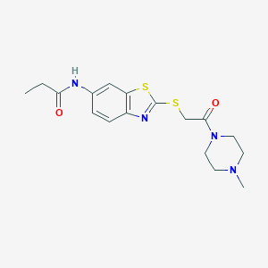 N-(2-{[2-(4-methyl-1-piperazinyl)-2-oxoethyl]sulfanyl}-1,3-benzothiazol-6-yl)propanamide