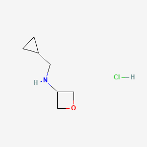 molecular formula C7H14ClNO B2827992 N-(环丙基甲基)氧杂环丁烷-3-胺 盐酸盐 CAS No. 1448854-70-3