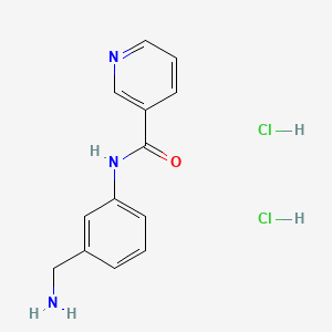 molecular formula C13H15Cl2N3O B2828002 N-[3-(氨甲基)苯基]吡啶-3-甲酰胺二盐酸盐 CAS No. 1170409-32-1