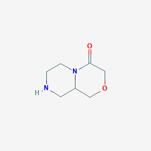 molecular formula C7H12N2O2 B2828020 hexahydropyrazino[2,1-c][1,4]oxazin-4(3H)-one CAS No. 908066-25-1