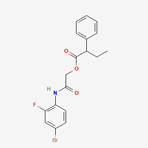 molecular formula C18H17BrFNO3 B2828021 [(4-Bromo-2-fluorophenyl)carbamoyl]methyl 2-phenylbutanoate CAS No. 400061-30-5