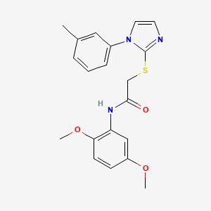 molecular formula C20H21N3O3S B2828026 N-(2,5-dimethoxyphenyl)-2-((1-(m-tolyl)-1H-imidazol-2-yl)thio)acetamide CAS No. 851131-31-2