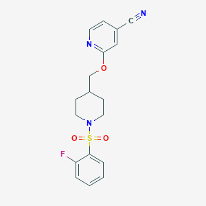 2-[[1-(2-Fluorophenyl)sulfonylpiperidin-4-yl]methoxy]pyridine-4-carbonitrile