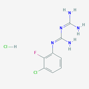 molecular formula C8H10Cl2FN5 B2828029 1-(3-Chloro-2-fluorophenyl)biguanide hydrochloride CAS No. 1030829-65-2