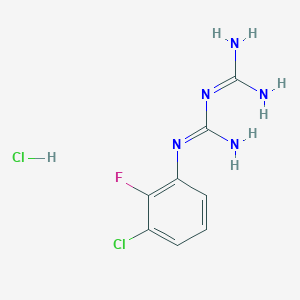 molecular formula C8H10Cl2FN5 B2828029 1-(3-氯-2-氟苯基)双胍盐酸盐 CAS No. 1030829-65-2