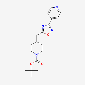 molecular formula C18H24N4O3 B2828036 叔丁基 4-[(3-吡啶-4-基-1,2,4-噁二唑-5-基)甲基]哌啶-1-甲酸酯 CAS No. 857652-40-5